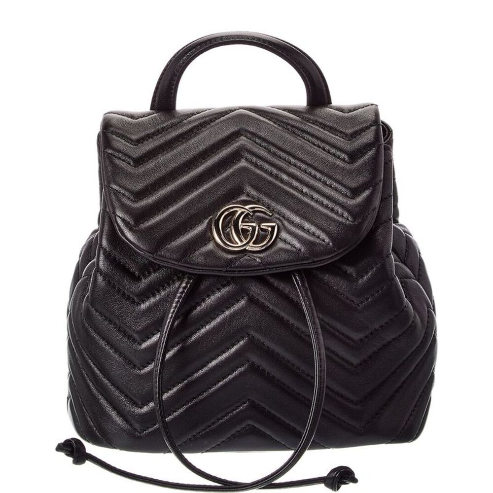 Gucci Gg Marmont Mini Leather Backpack, Black